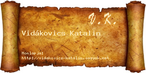 Vidákovics Katalin névjegykártya